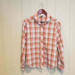 Vintage Wrangler Plaid Button-up Shirt